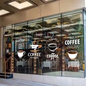 카페 유리 스티커 창문 디스플레이 정전기 필름 시트지 인테리어 벽 장식