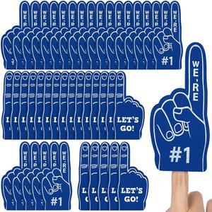 신모에 48피스 미니 폼 핑거, 저희는 스포츠 팬 핑거 농구 야구 축구팀 치어리더, 이벤트 경기 생일 용품 선물 (다크 블루)