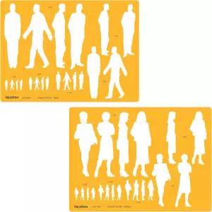 리퀴드로우 휴먼 피규어 드로잉 템플릿 스텐실 - 2개 세트 8.07인치 x 5.71인치 패션 디자인 및 예술을