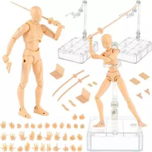 유커 바디 세트 드로잉 액션 피규어 여성 및 남성 PVC 인형 인간 모델 마니킨 아트 마네킹 피규어와