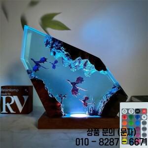 레진 나무 램프 3D 드래곤 무드등 침실 옆 테이블 장식 커플 청소년 14세 이상 크리스마스 선물 아늑한 분