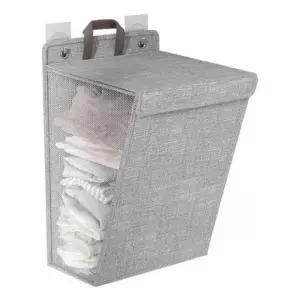 (타입 그레이 중형)접이식 벽걸이 빨래 바구니 중형 다용도 세탁함 빨래통 수납 대용량 수건 보관함 정리