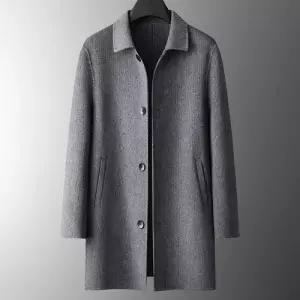 남성 하프 울 숄카라 싱글 오버사이즈 코트 더블 DUCHI1