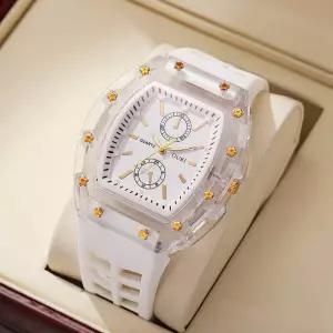 패션 여성 시계 캐주얼 실리콘 스트랩 아날로그 쿼츠 여성용 선물 Reloj Mujer(상자 없음)