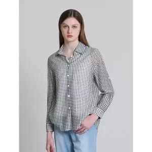 [아날도바시니]깅엄체크 롤업소매 오버핏 카라셔츠 택가격 98000원 _P418526466