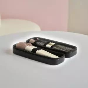 (색상 브러쉬파우치-대형)메이크업 브러쉬 보관함 대형 PU 가죽 파우치 여행용 화장도구 정리함 블랙