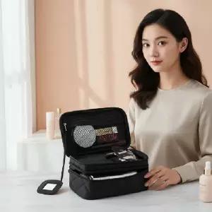 (색상 화장품파우치)2단 대용량 화장품가방 메이크업정리함 여행용 파우치