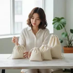 (색상 무지복조리파우치-대)여행용 대용량 복조리 파우치 손목 스트랩 수납 가방 보관 주머니