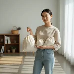 (색상 무지복조리파우치-중)여행용 복조리 파우치 손목 스트랩 휴대용 가방 다용도 수납 중형