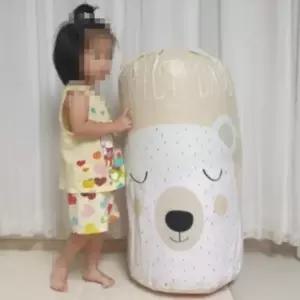 ( )곰돌이 1개 겨울 이불 계절 옷 의류 조리개 보관 파우치 큰 주머니 보관팩 가방 캠핑