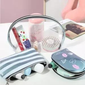 [큰손] 3종파우치세트 여행용 화장품 동전지갑 미니 투명 여성용품 휴대용 지퍼 이너백 메이크업
