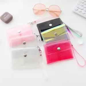 [당일]PVC 더블 투명 카드지갑 명함지갑 포카홀더 엔화케이스 화장품 파우치 미니
