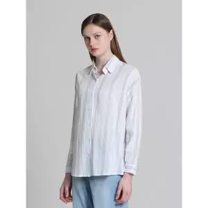 [아날도바시니]루비 스트라이프 코튼 롱셔츠_P419589501