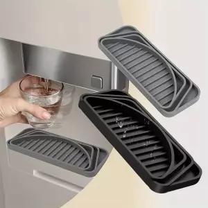 1pcs 워터 디스펜서 안티 오버플로 실리콘 매트 드립 트레이 커피 기계 냉장고 배수 주방 스폰지