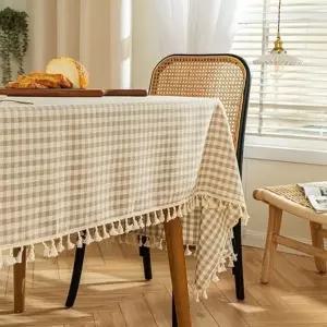 데일리 체크 테이블보 식탁보 135x 240cm 카페 인테리어 소품 캠핑용 방수 대형