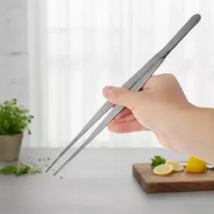 (색상 요리용핀셋30cm)스테인리스 조리용 롱 핀셋 정밀 집게 바비큐 캠핑용 다용도 주방 도구 12인치