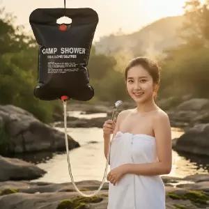 ( )캠핑용 야외 이동식 샤워기 물탱크 20L 휴대용 워터백 급수기