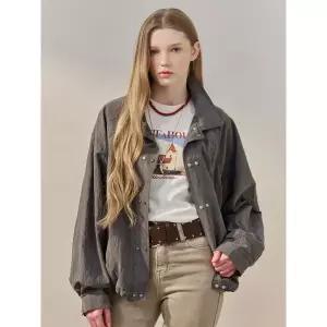 [하프클럽/]더블 스냅 셔츠 카라 블루종 점퍼