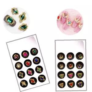 세일러문 파츠 12p 미니 파일 글루 2종 셀프 네일 장식 스티커 큐빅 반짝이