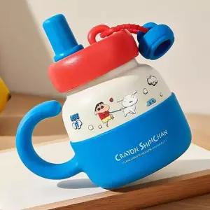 짱구 손잡이 텀블러 700ml 블루베이지 180608