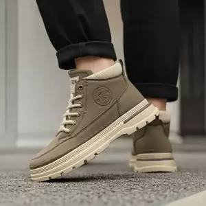 남성 베이지 워커운동화 하이탑 캐주얼 워커