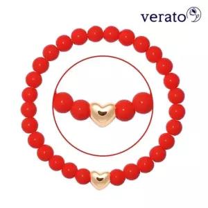 베라토 14K 비비드 통통하트 골든볼 팔찌