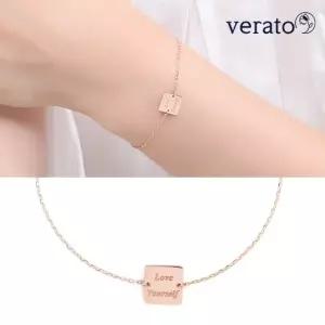 베라토 14K 스퀘어 비스킷 각인 팔찌