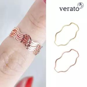 베라토 14K 물결 웨이브 레이어드링 실반지