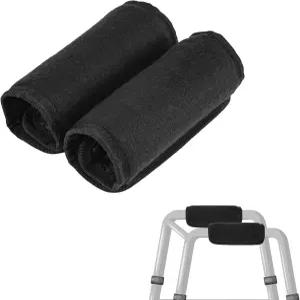 워커 손잡이 커버 2개 22x14.5cm 미끄럼 방지 쿠션 패드 휠체어 및 워커용 부드러운 폼 패딩 그립 (블랙)