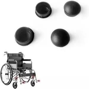 DeaHea 6팩 운송 휠체어 먼지 캡 교체 앞 포크 드라이브 커버 팁 부분 스윙 어웨이 풋레스트 4 휠 롤레이터