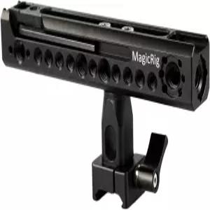 매직리그 회전식 NATO 핸들 상단 손잡이 그립과 콜드 슈 마운트 및 DSLR 카메라 케이지 도착 위치 확인