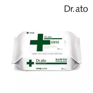 닥터아토 손소독 티슈 20매 휴대용 20개 세정 살균 물티슈 알코올