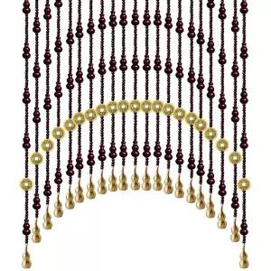 중국집발 현관 구슬 문 식당 출입문 아치형 발 나무