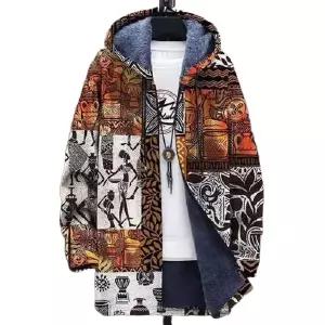 남성용 프린트 하프코트 코트 패턴 재킷 남성 싱글 겨울