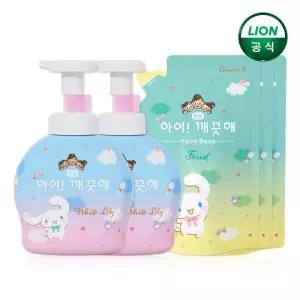 아이깨끗해X시나모롤 핸드워시 490ml 본품 2개+450ml 리필 3개