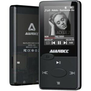 [미국배송] 블루투스 5.3 HIFI 사운드가 지원되는 MP3 플레이어 FM 라디오가 성인용 미니 음악 플레이어 32GB 이어폰 포함 TF 카드 삽입 가능