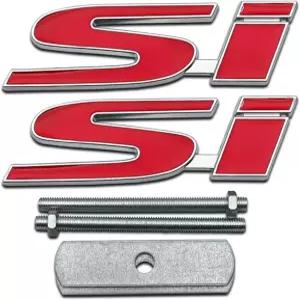Thxsoon 1Pcs Si 로고 카 프론트 그릴 엠블렘 플러스 스티커 레이싱 스포츠 데칼 터보 3D 배지 세트 Red