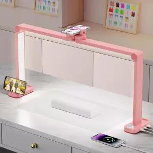 iVict 프리미엄 대형 네일 책상 조명 34인치 접이식 속눈썹 폰 스탠드 0100 조절 가능한 밝기 네일용