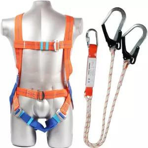 ZGSXQT 안전 낙하 보호 장비 패딩 처리된 안전벨트가 있는 5점 전신 더블 훅으로 편안함을 두 배로