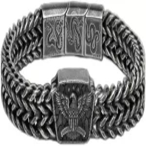 히어로 컴퍼니 아메리칸 이글 남성용 스테인리스 스틸 팔찌 - 베테랑과 서비스 도그 또는 쉼터 짝을 이루는