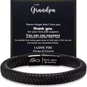 남편을 위한 발렌타인데이 선물 남성 가죽 팔찌 부활절 바구니 스터퍼 사랑해요 남자친구 남자 생일 아들