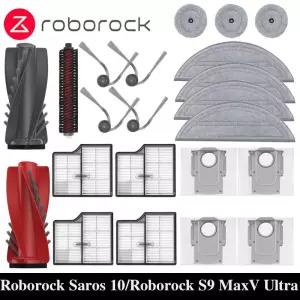 Roborock Saros 10/Roborock S9 MaxV 울트라 로봇 진공 예비 부품 메인 사이드 브러시 걸레 천 HEPA 필터