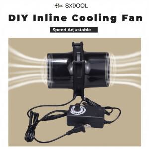 DIY 덕트 인라인 파이프 팬 환기 배기 키트 120x25mm  공기  속도 컨트롤러 100mm 플랜지