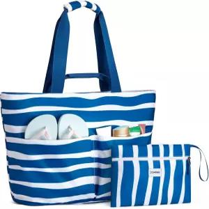 여성용 G4프리 비치백 샌들프루프 접이식 토트 방수 구획 수영장 여행 포함