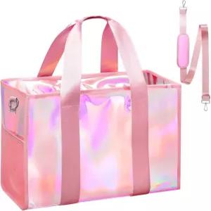 지퍼 및 휴대폰 파우치 모래/팁 방지 크로스바디가 있는 여성용 비치백 26L 대형 방수 비치 토트백