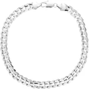 여성 남성용 켈리스톰 골드 쿠바 링크 발찌 팔찌 7mm 와이드 14K / 18K 골드/화이트 도금 다이아몬드 컷