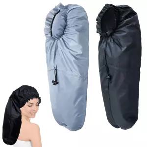 땋은 머리를 위한 대형 샤워 캡 긴 2개의 PCS 방수 두꺼운 곱슬머리를 재사용 가능한 목욕 헤어 보닛 락