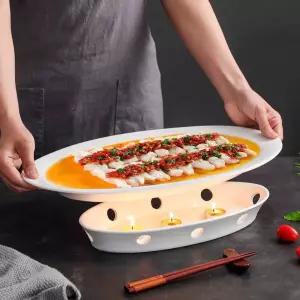 생선 보온 디쉬 보쌈 보온화로 호텔 플레이팅 수육 안주 접시