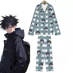 주술회전 파자마 홈웨어 여성 여름 반팔 순면 파티 캐릭터 후시구로 메구미