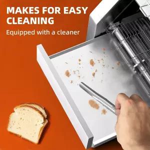 조하큐 상업용 컨베이어 토스터 - 번스 베이글 빵 레스토랑용 300조각/시간 고강도 스테인리스 스틸/청소